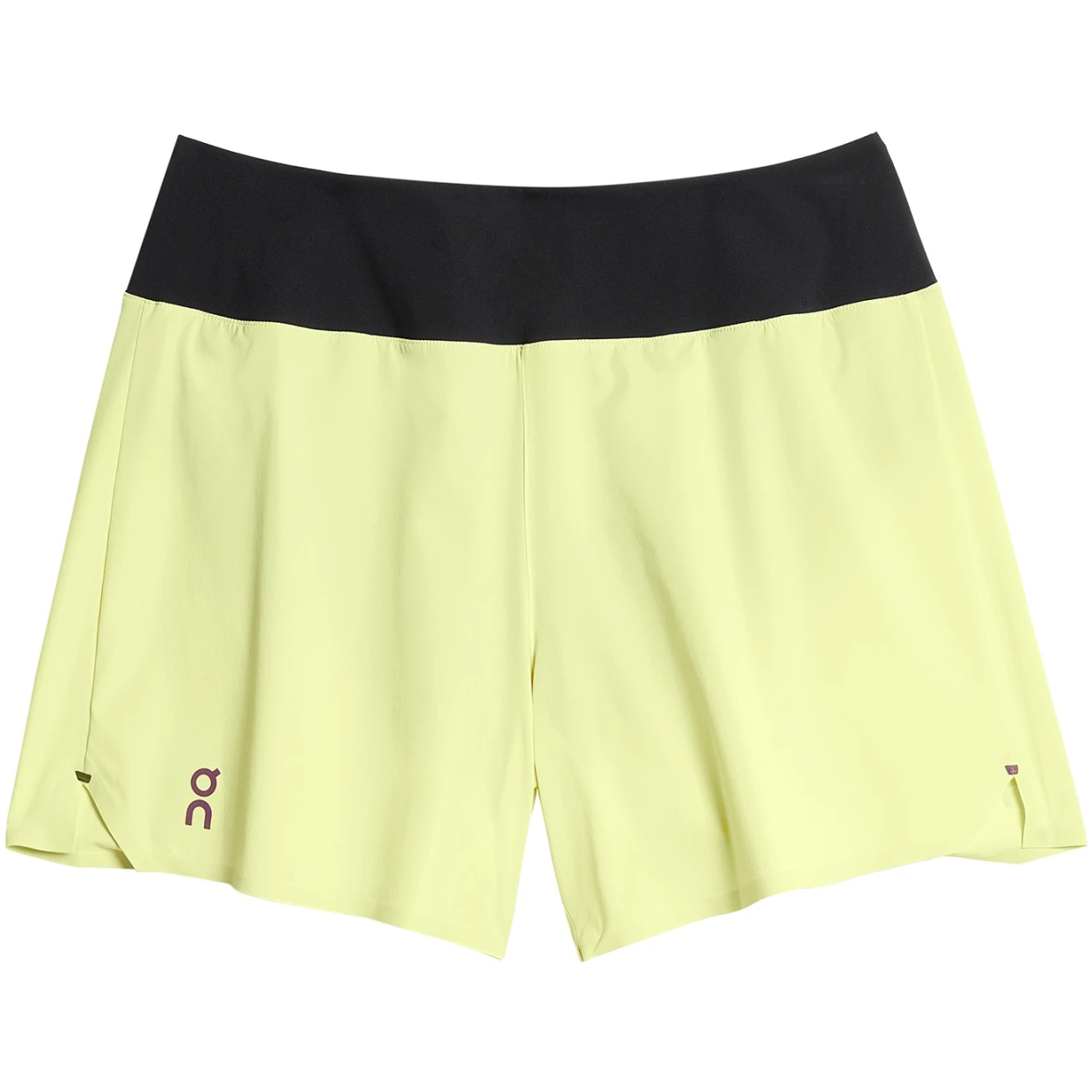 On Running On 5 Inch Running Shorts Women - Hay & Black 3 On Running On 5 Inch Running Shorts Women - Hay & Black