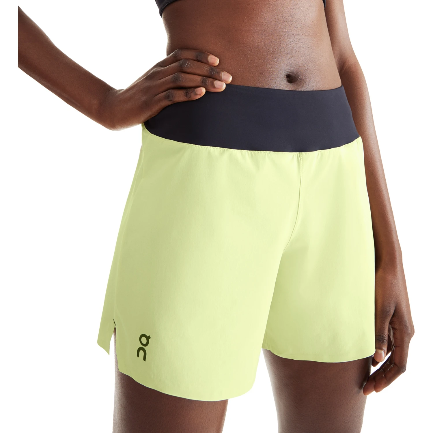 On Running On 5 Inch Running Shorts Women - Hay & Black 5 On Running On 5 Inch Running Shorts Women - Hay & Black - Image 3