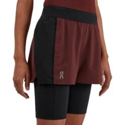 On Running On Active Shorts Women - Mulberry & Black -On Running Sales Store on active shorts women mulberry black 4 1046322