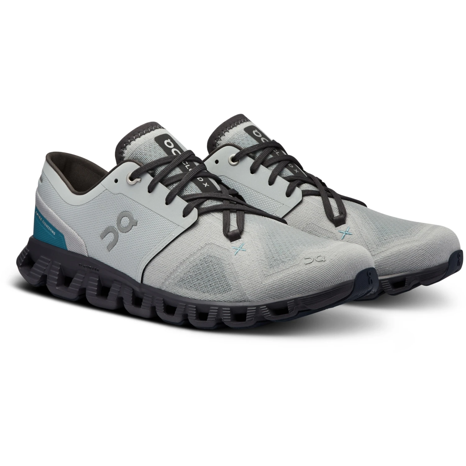 On Running On Cloud X 3 Running Shoe - Glacier & Iron 3 On Running On Cloud X 3 Running Shoe - Glacier & Iron