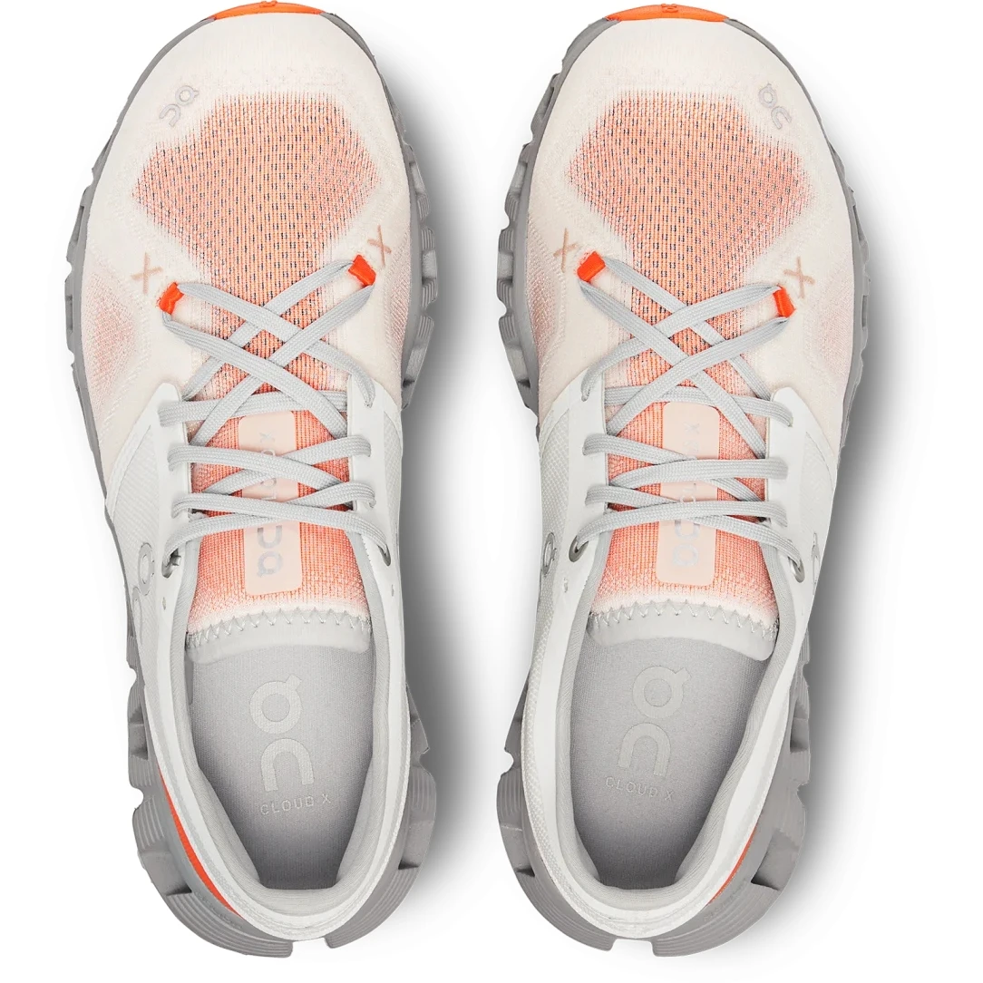 On Running On Cloud X 3 Women Running Shoe - Ivory & Alloy 6 On Running On Cloud X 3 Women Running Shoe - Ivory & Alloy - Image 4