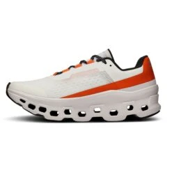 On Running On Cloudmonster Women's Running Shoes - Undyed-White & Flame -On Running Sales Store on cloudmonster women running shoe undyed white flame 5 1531428