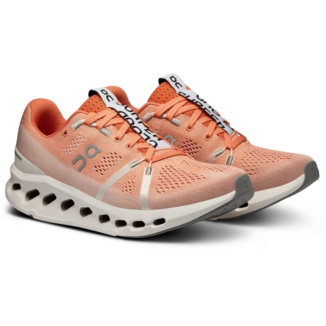On Running On Cloudsurfer Women's Running Shoes - Flame & White 3 On Running On Cloudsurfer Women's Running Shoes - Flame & White