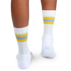 On Running On Tennis Sock Women - White & Mustard -On Running Sales Store on running tennis sock women white mustard 3 1263278